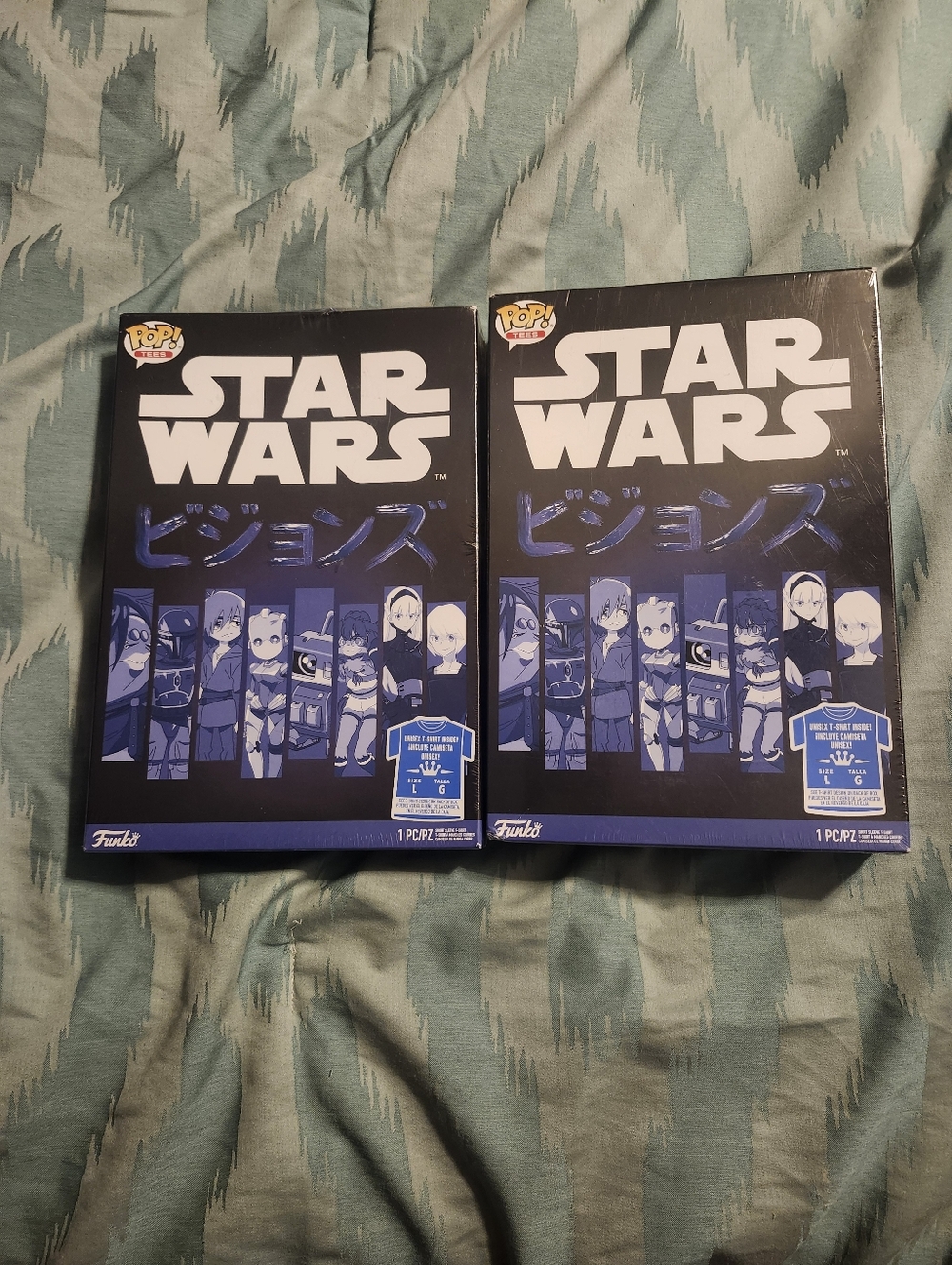 2 New Funko‎ Pop Star Wars Visions Japanese Anime Kyoto Dark Manga T-Shirt Men L